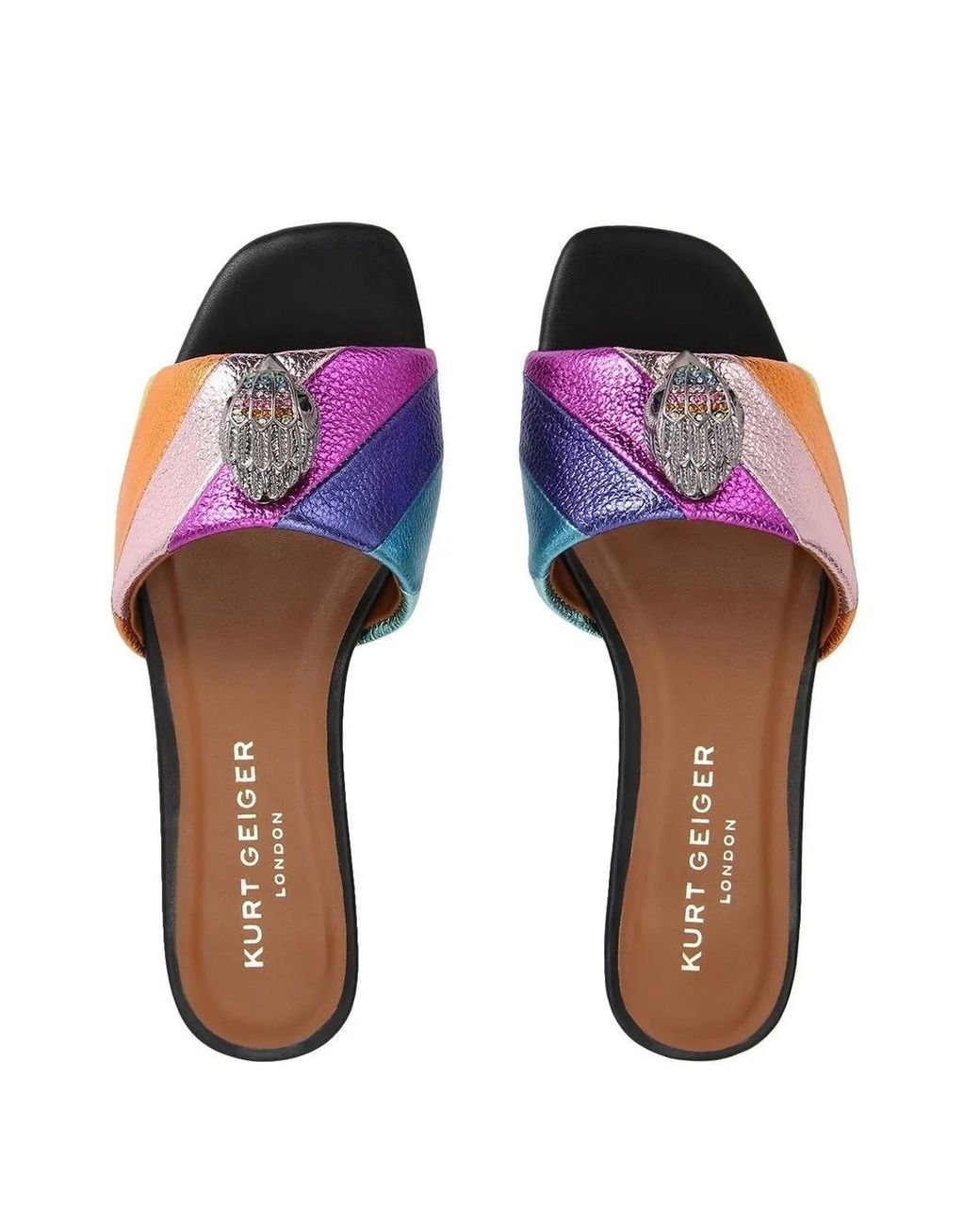 Kurt Geiger Pink Kensington Flat Quilted Sandals