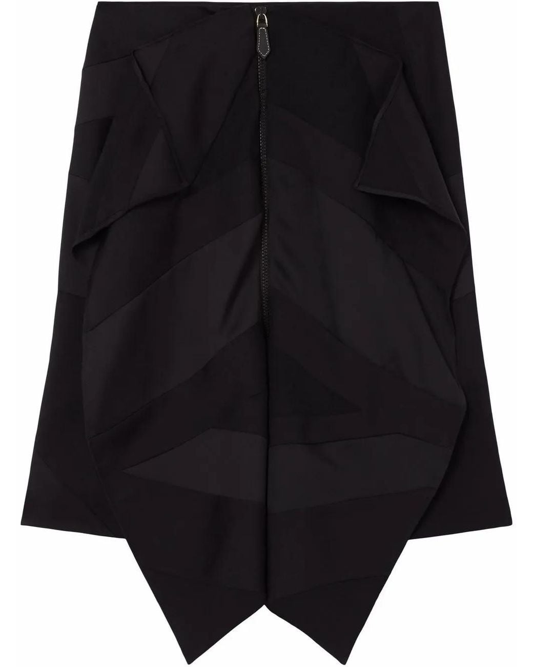 Burberry Black Flag Drape-Detail Skirt