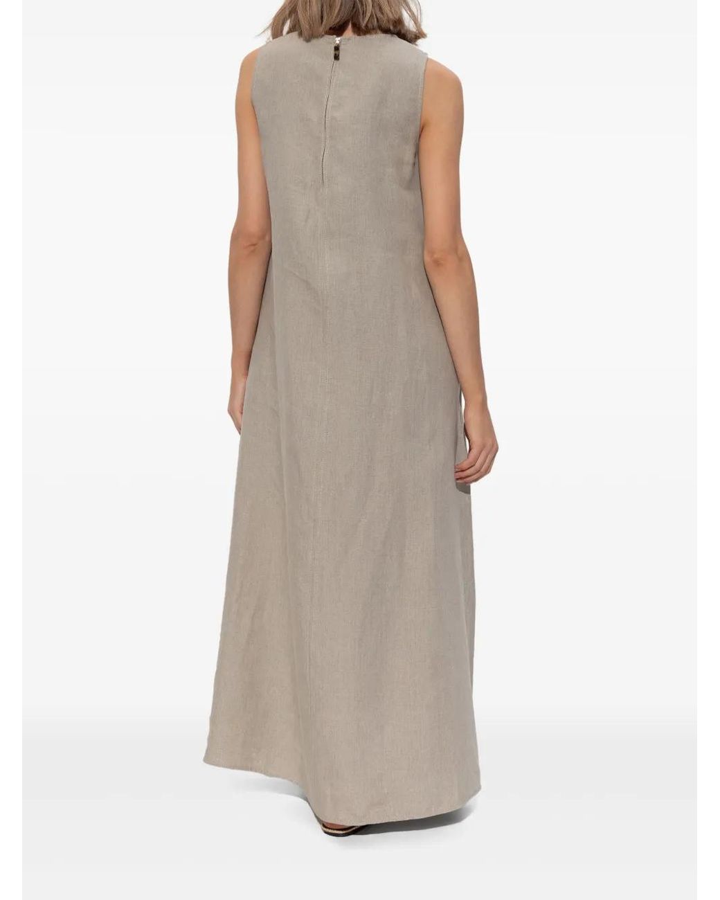 Max Mara Gray Simeone Linen Dress