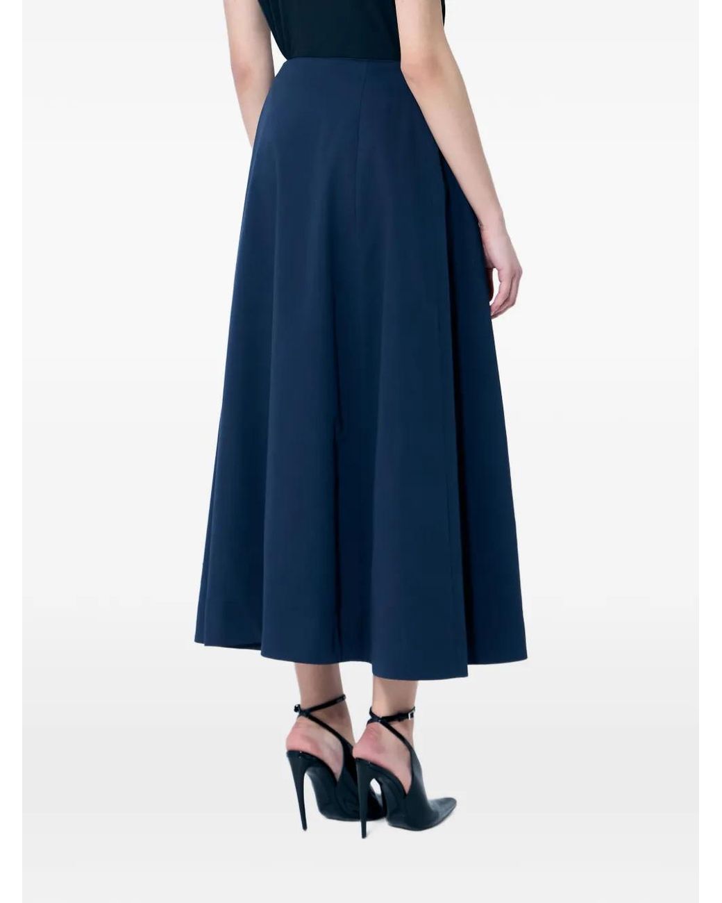 Balenciaga Blue A-Line Midi Skirt