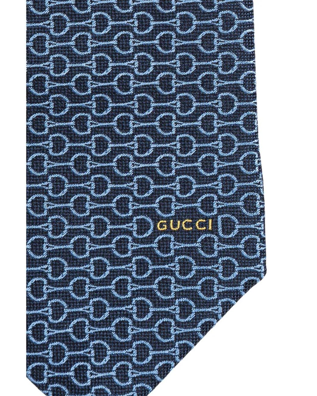 Gucci Blue Horsebit Silk Tie for men
