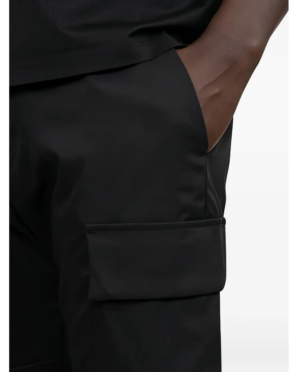 C P Company Black Cargo Pocket Trousers for men