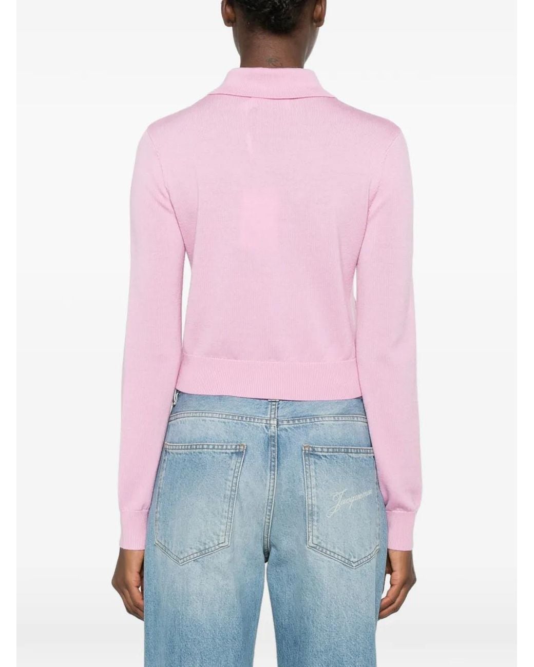 Self-Portrait Pink Flower Embroidered Knit Cardigan