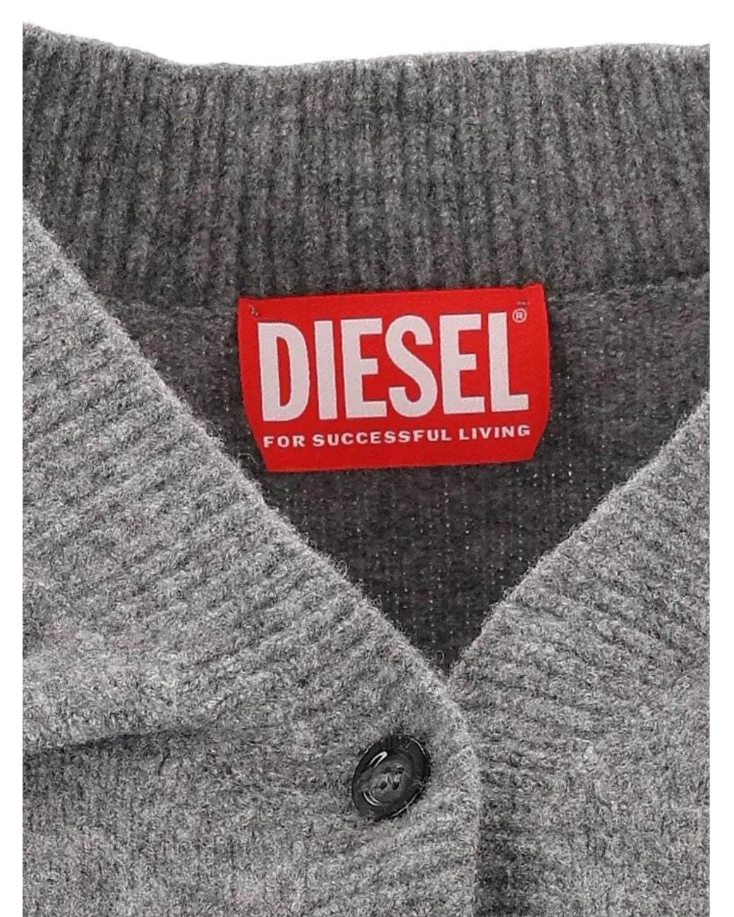 DIESEL Gray Cropped Cardigan