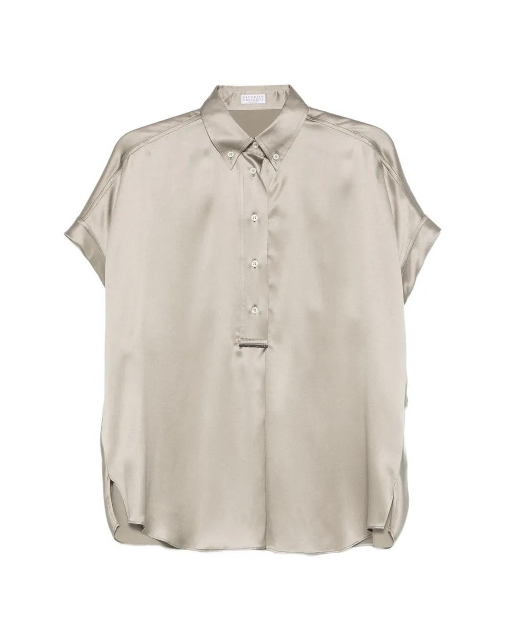 Brunello Cucinelli Natural Bluse Mit Knöpfen
