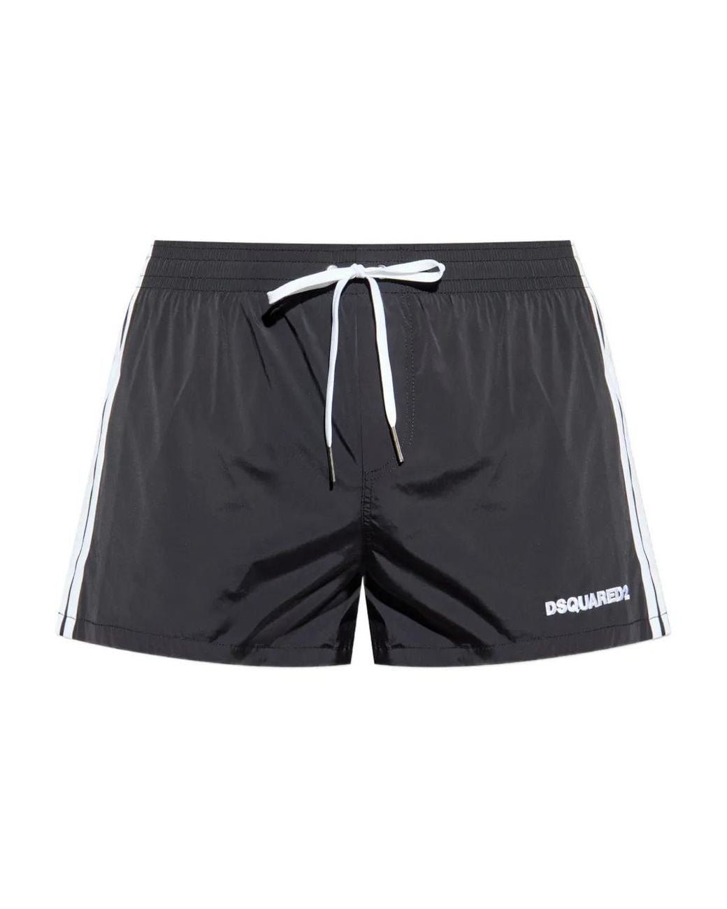 DSquared² Black Side-Stripe Swim Shorts for men