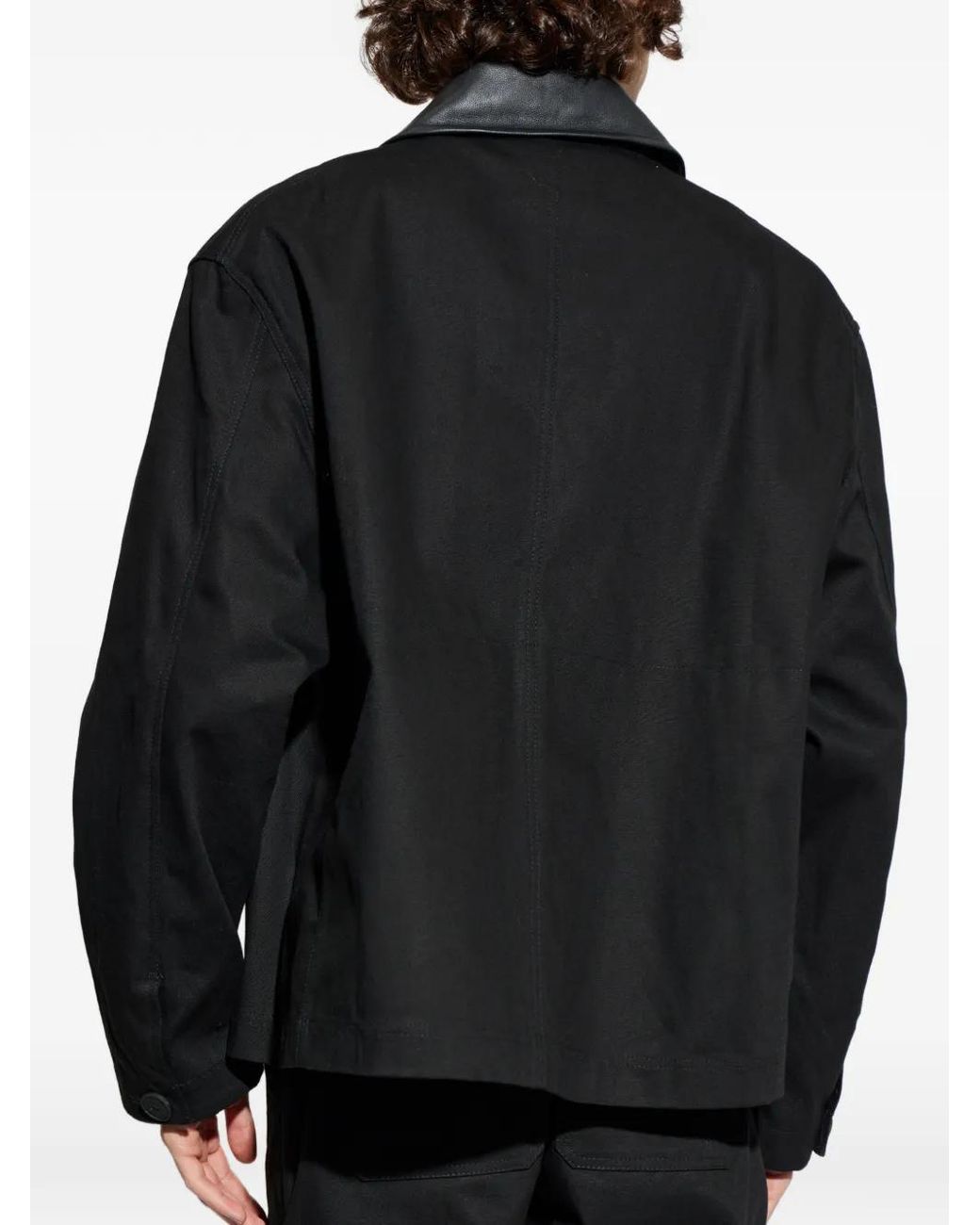 Studio Nicholson Black Dover Long-Sleeve Overshirt for men