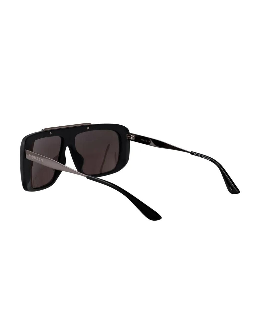 McQueen Black Matte Oversized Square Sunglasses