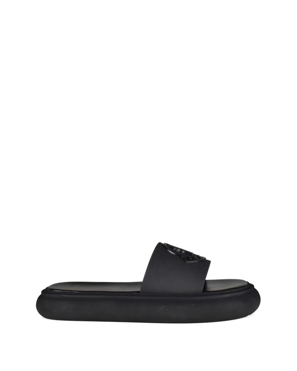 Moncler Black Logo Detail Slippers