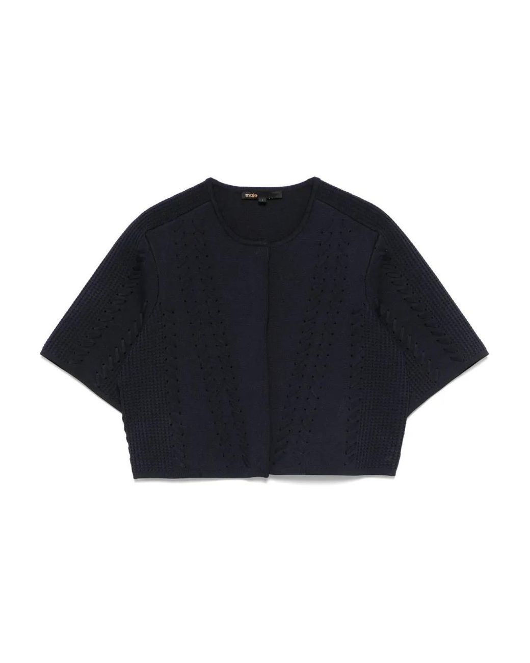 Maje Blue Cropped Cardigan