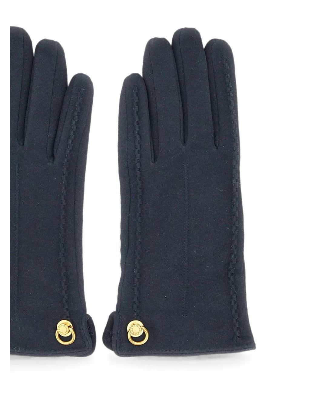 Gianni Chiarini Blue Logo-Rivet Suede Gloves