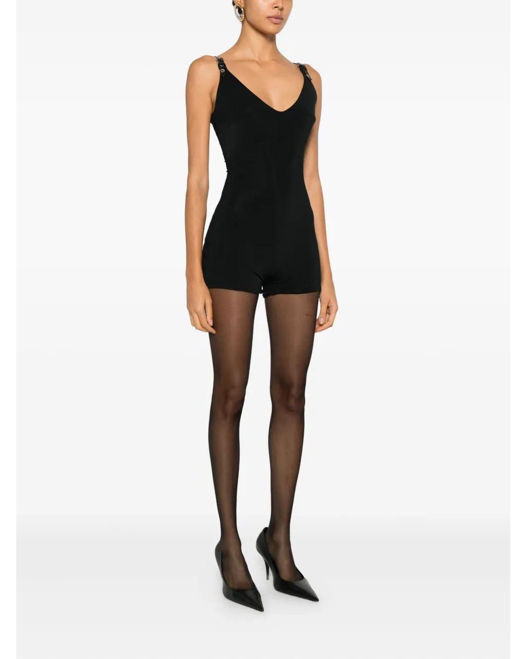 MITILIANE COUTURE Black Adjustable Straps Playsuits