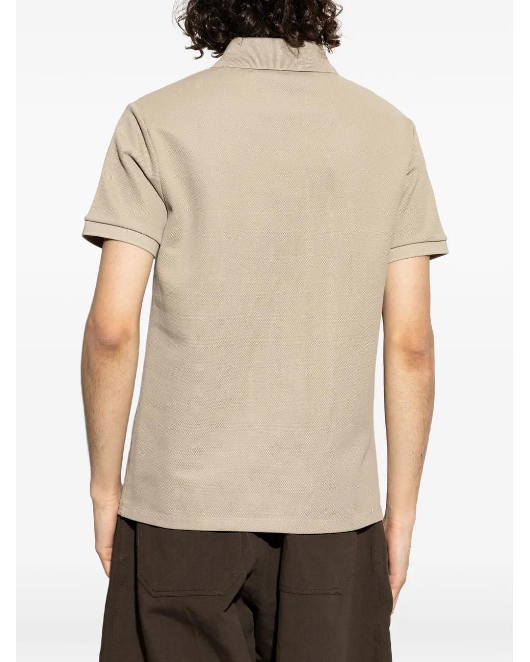 Balmain Natural Sun-Embroidered Piqué Polo Shirt for men
