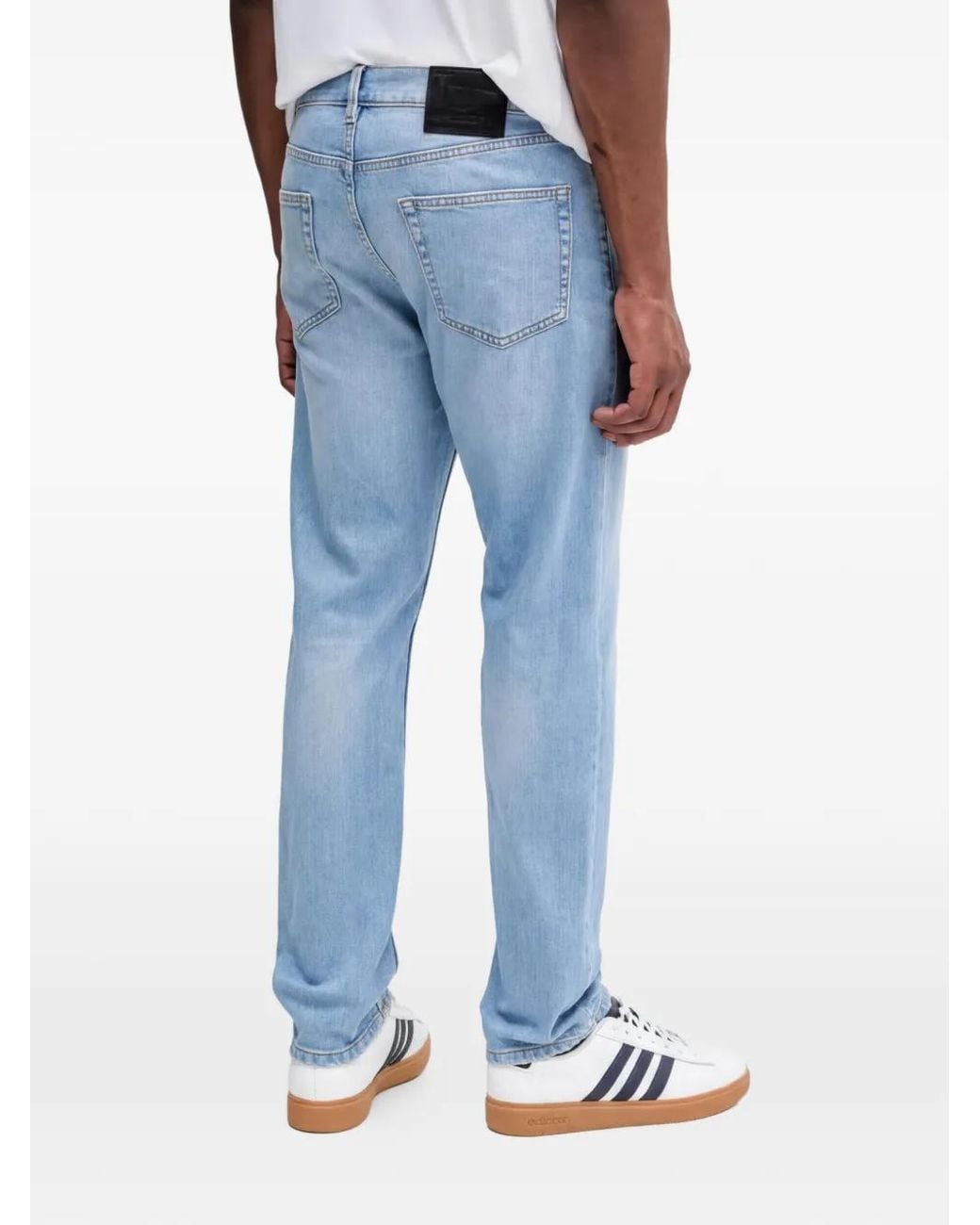 Sisley Blue Logo-Patch Jeans for men