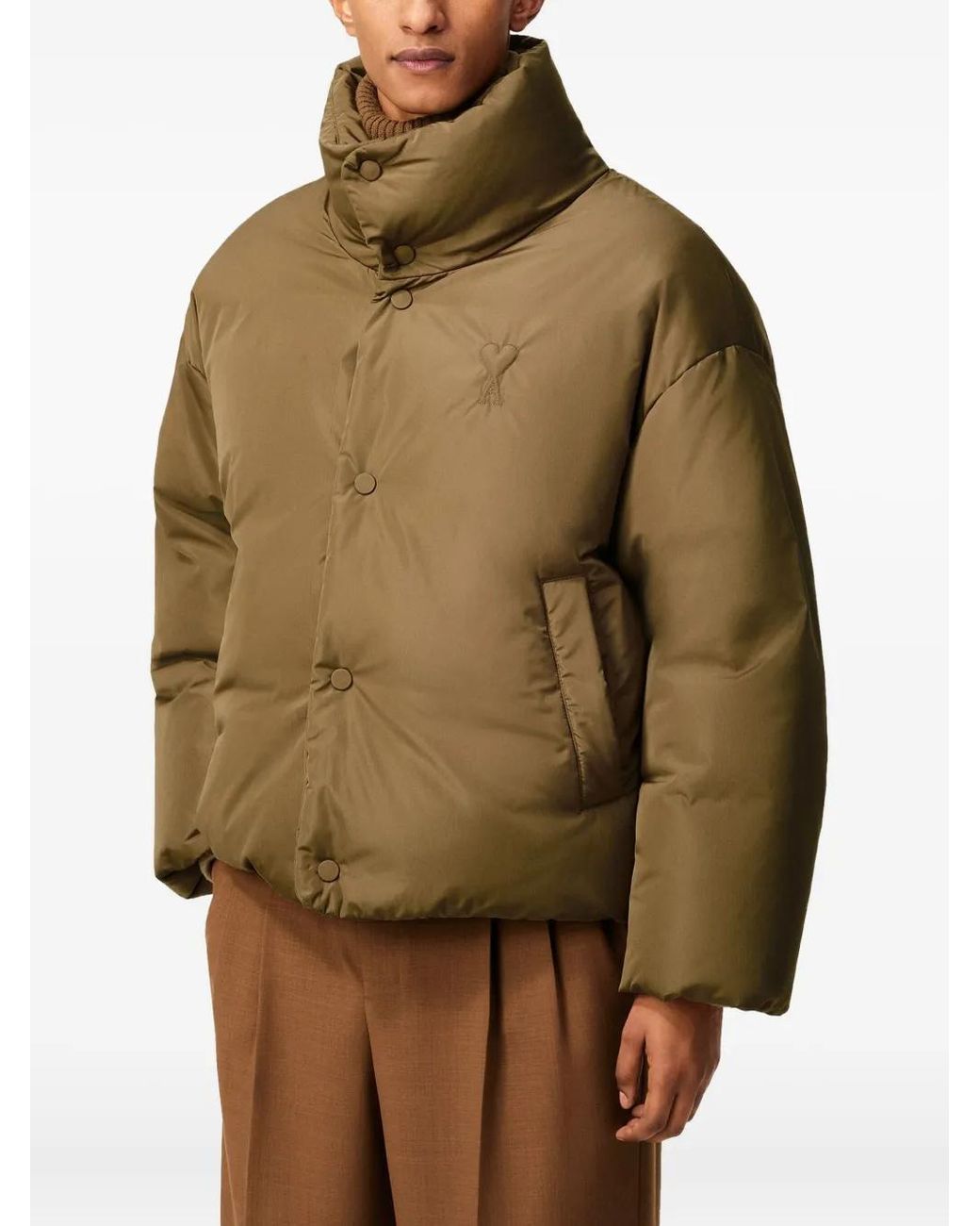 AMI Natural Taffetas Ami De Coeur Down Jacket for men