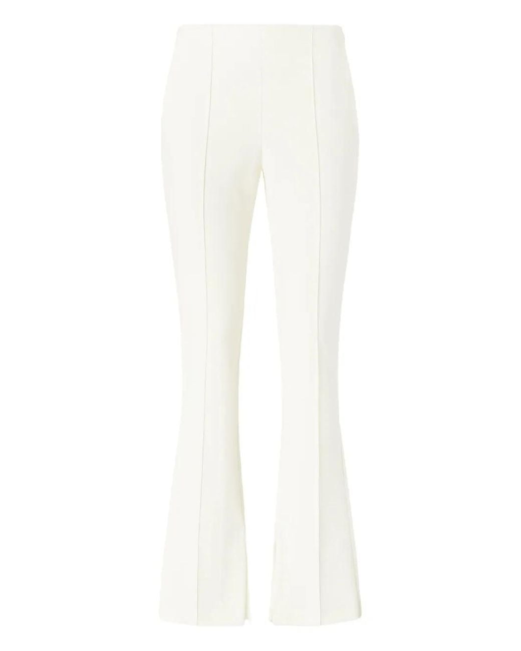 Genny White Flared-Hem Trousers