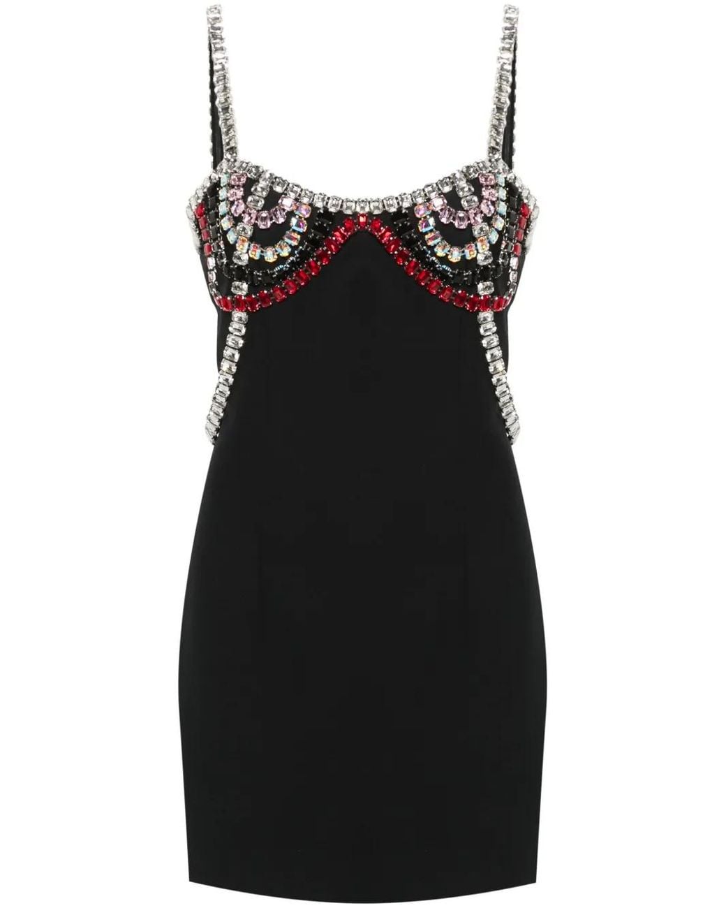 Nue Black Crystal-Embellished Mini Dress