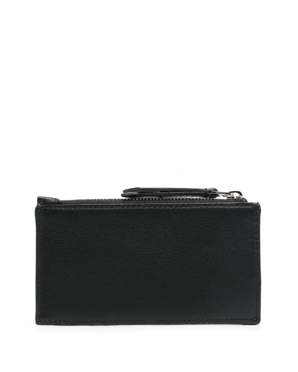 Lanvin Black Signature Leather Card Holder for men