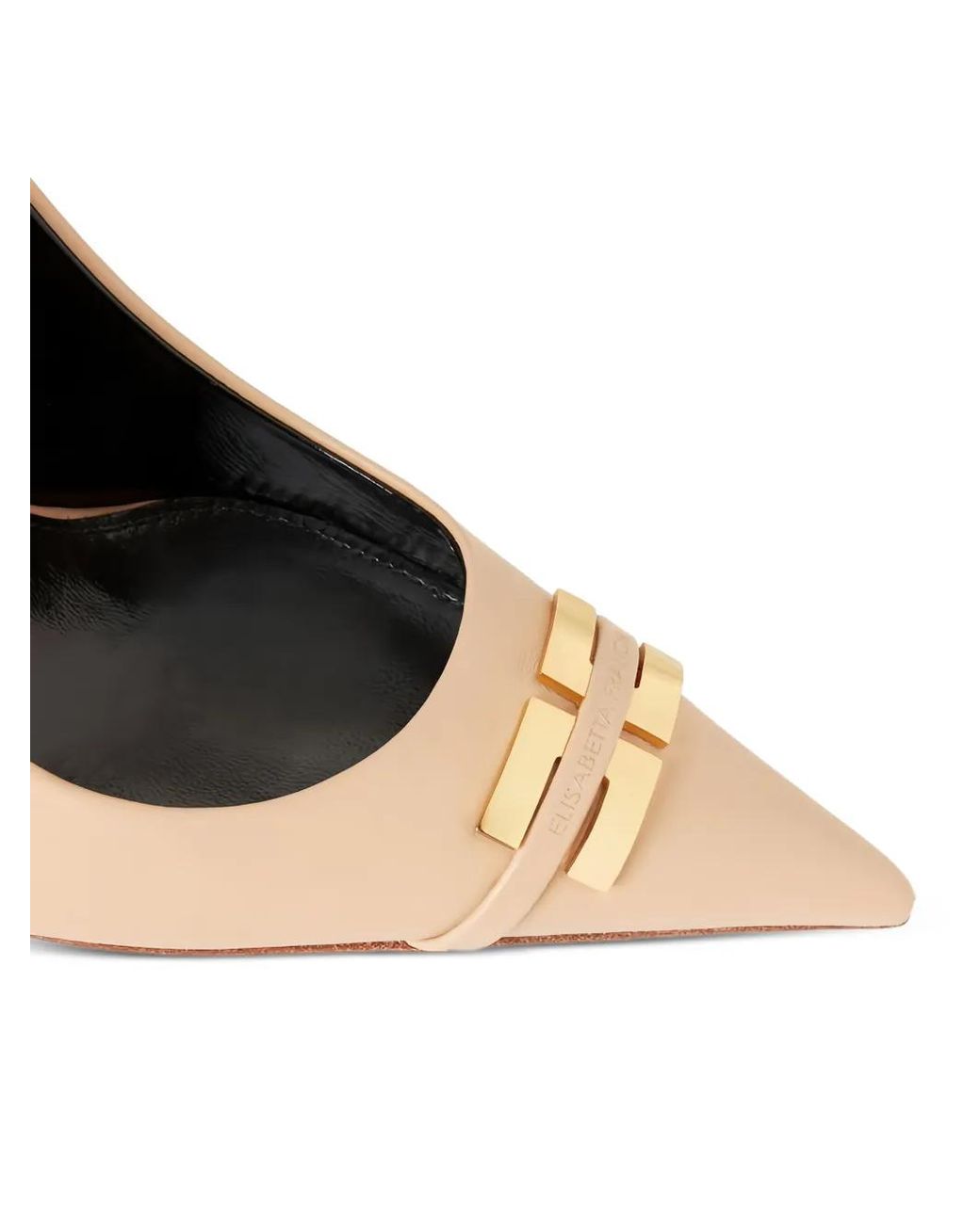 Elisabetta Franchi White Leather Pumps With Logo Detail