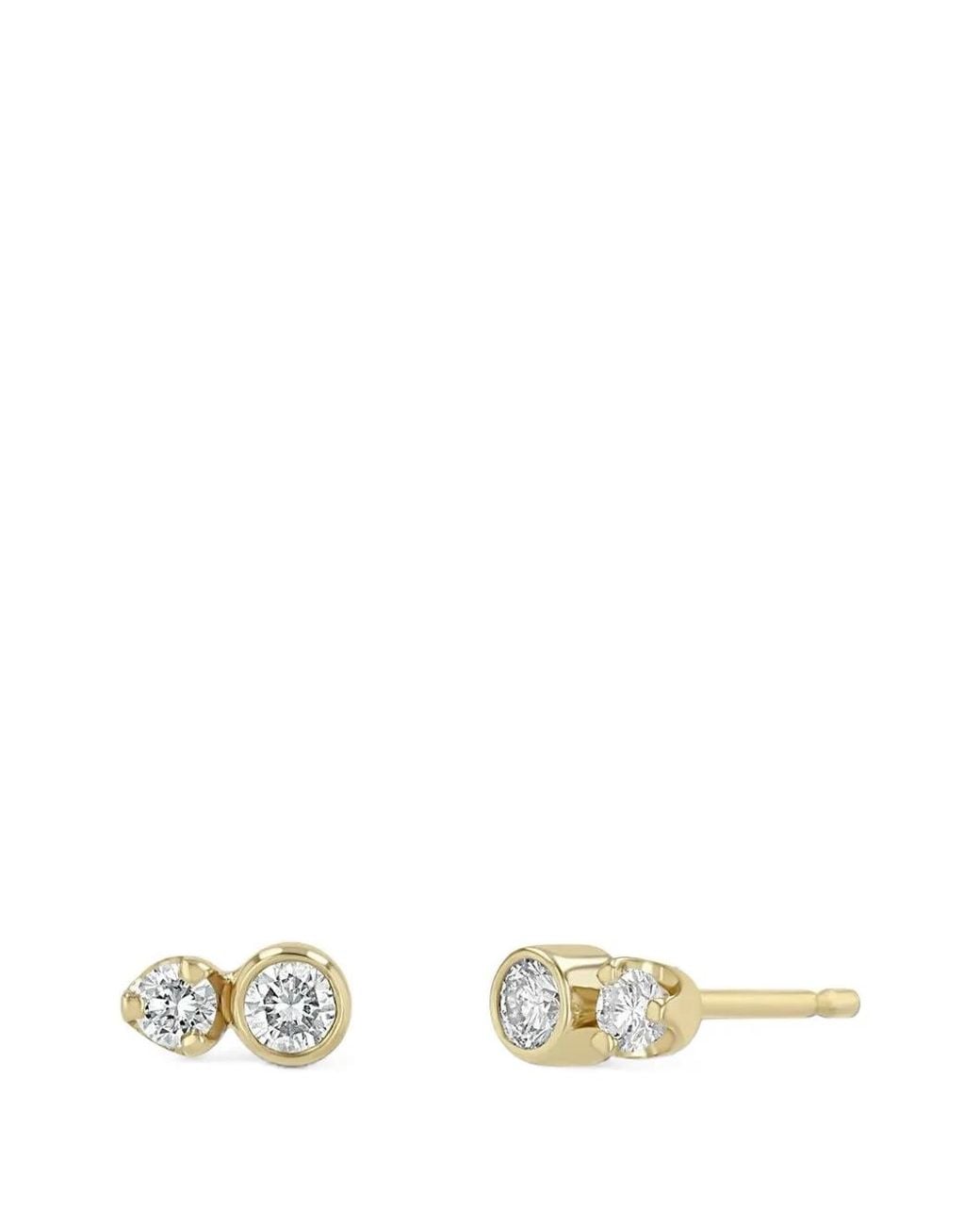 Zoe Chicco White Diamond Stud Earrings