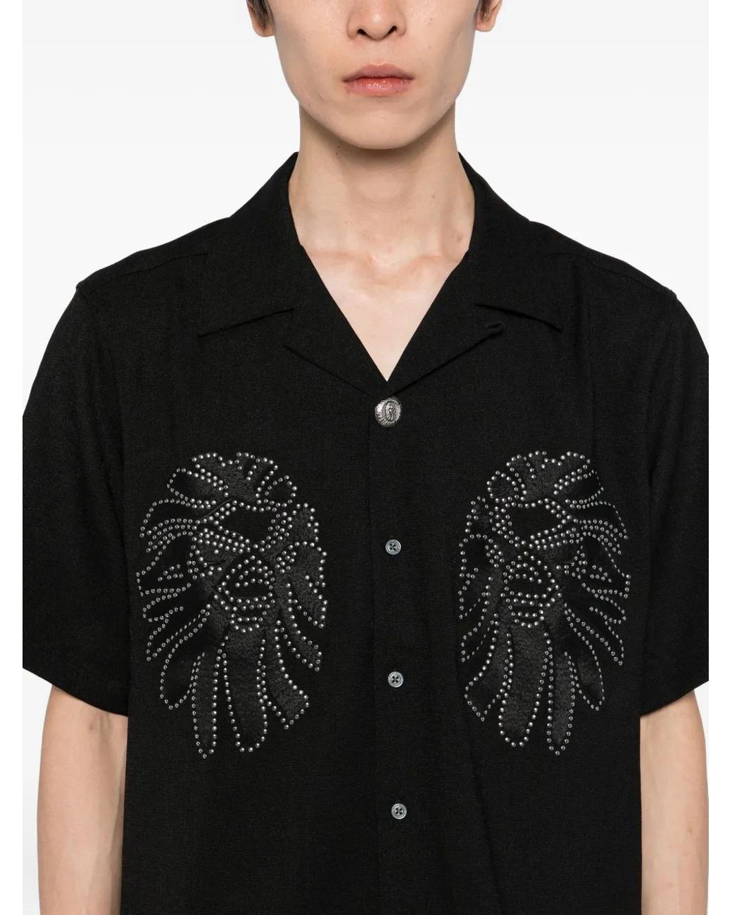 A Bathing Ape Black Stud-Embellished Shirt for men