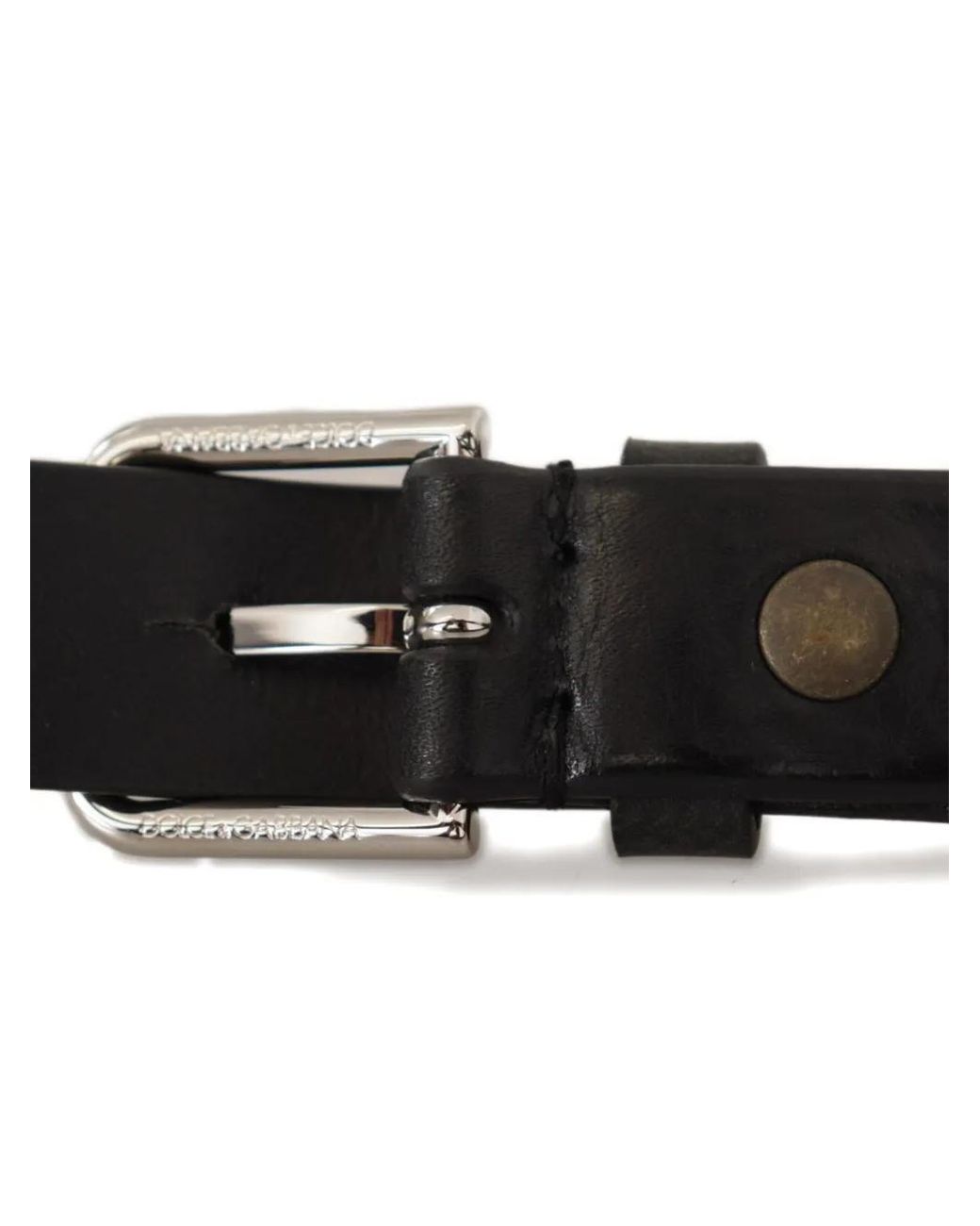 Dolce & Gabbana Black Logo-Engraved Buckle Belt for men