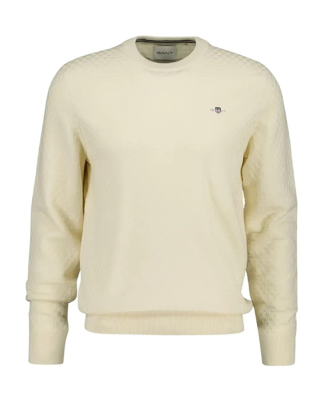 Gant Natural Textured Crew-Neck Sweater for men