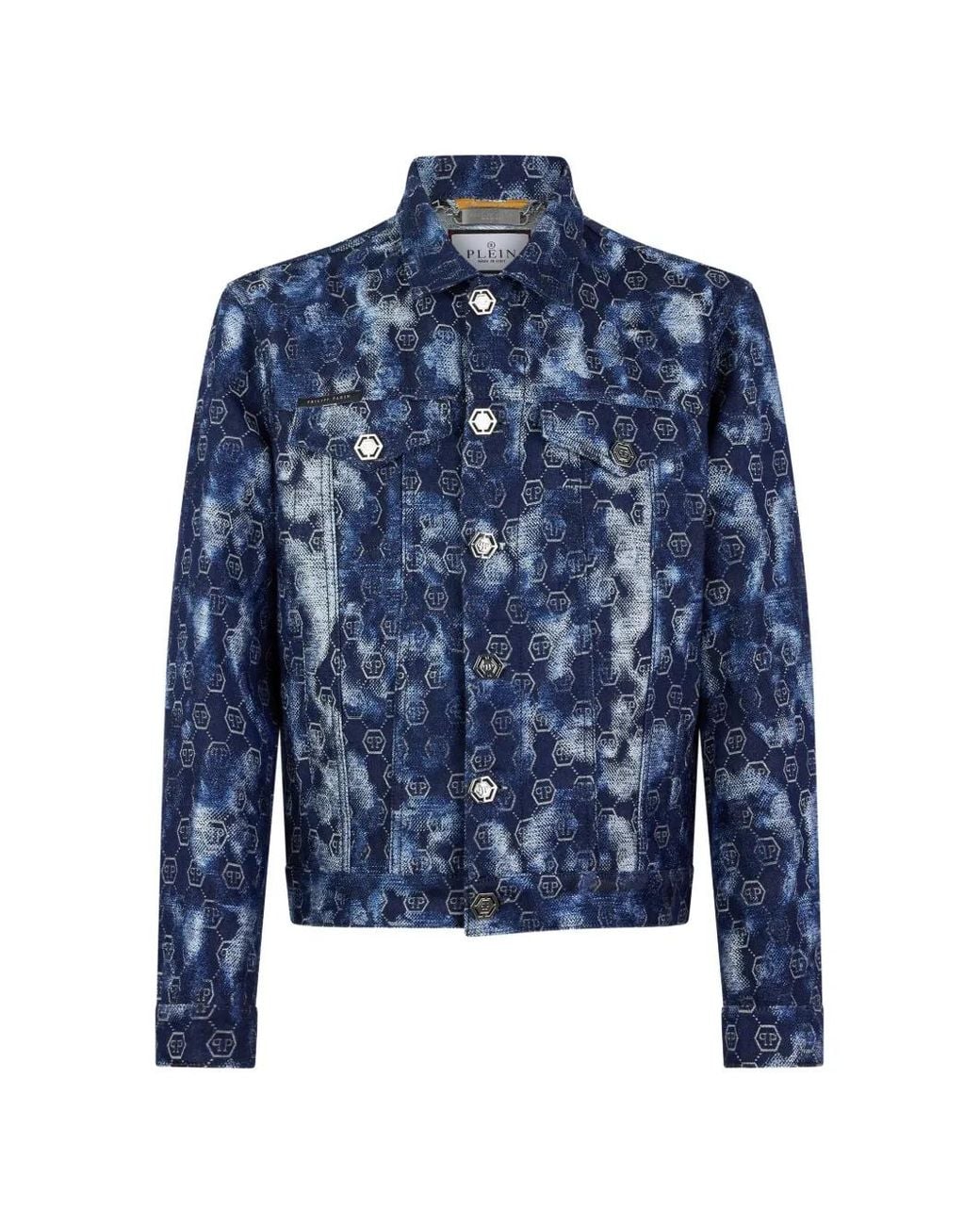 Philipp Plein Geknöpfte Jacke Mit Monogramm in Blue für Herren