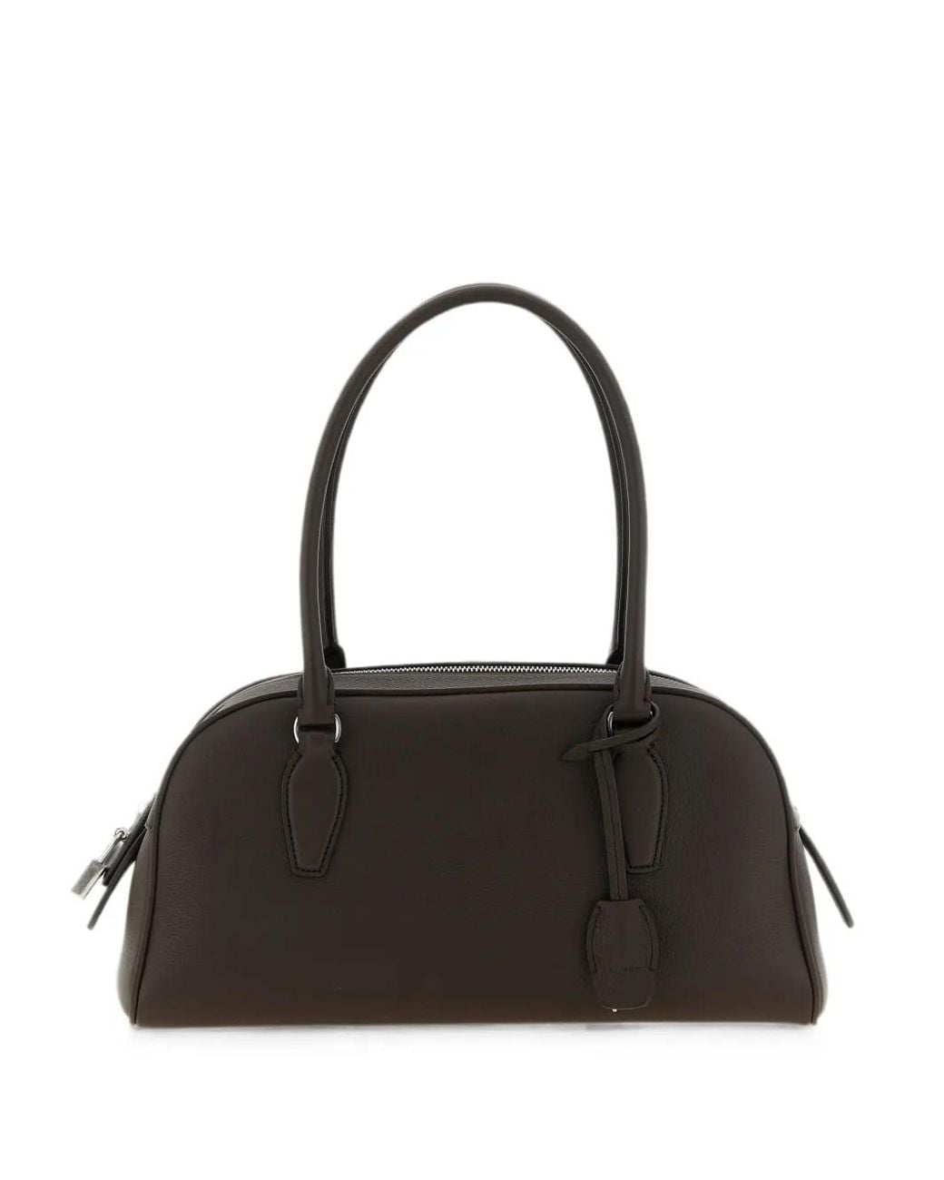The Row Black Small India Grained-Leather Tote Bag