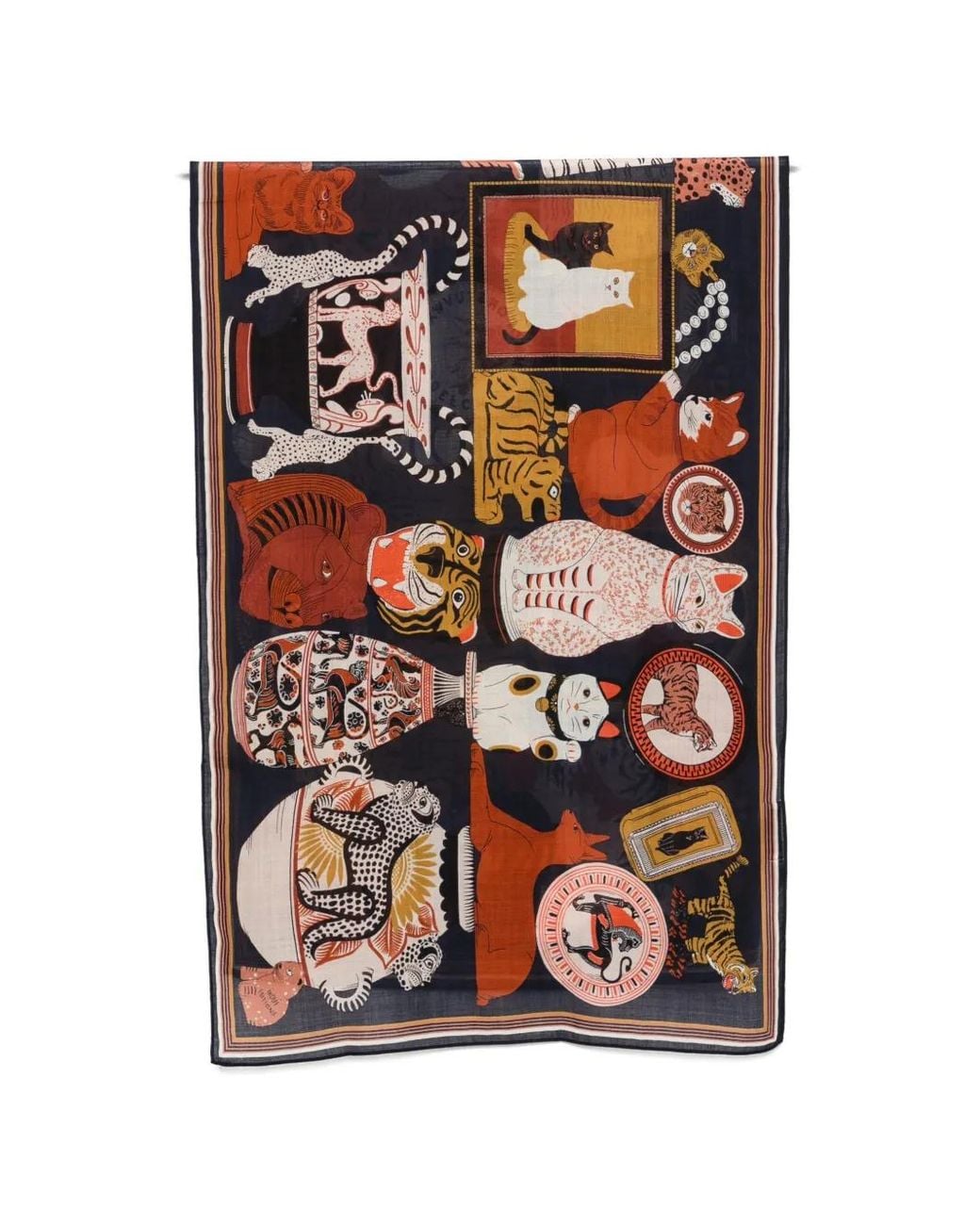 Inoui Edition Black Graphic-Print Scarf