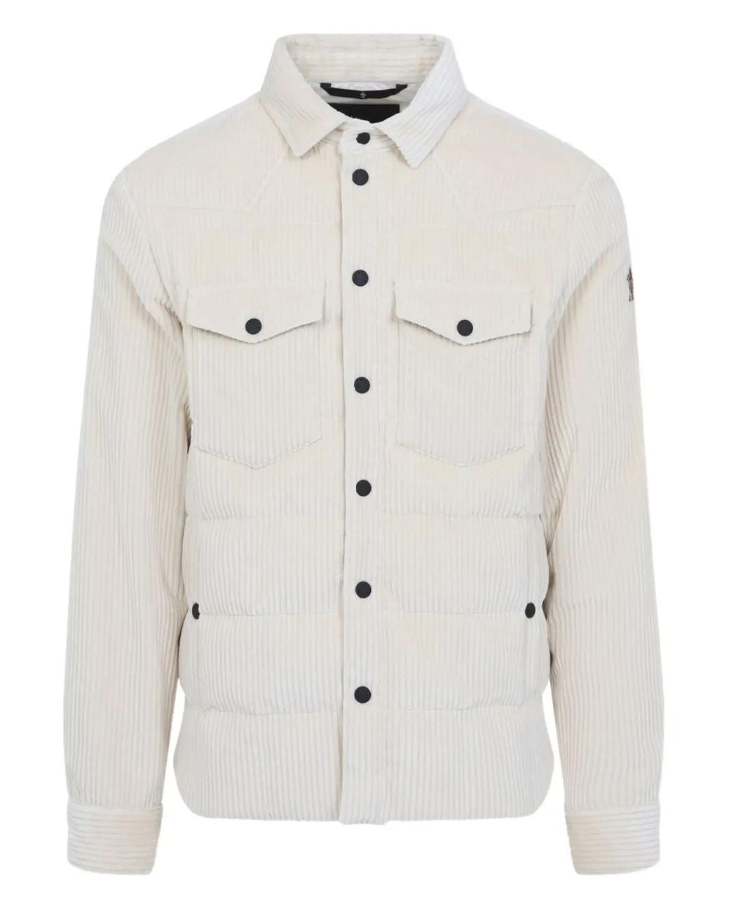 Moncler White Corduroy Coat for men
