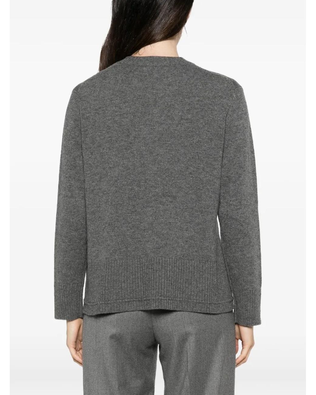 Alpha Studio Gray Gerippter Pullover Mit Schlitzen