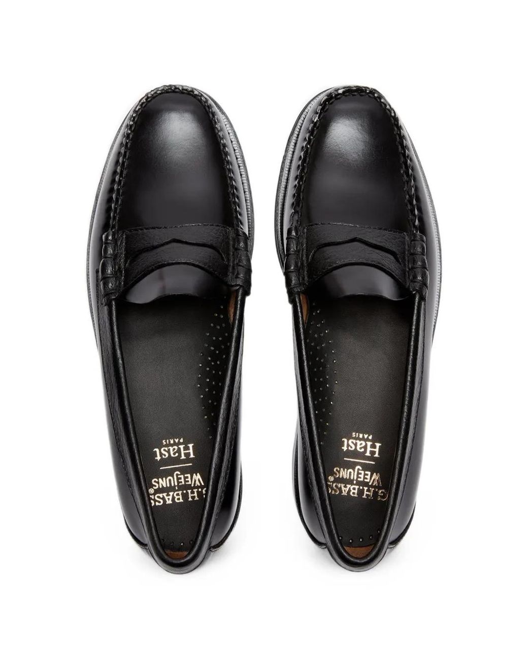 G.H.BASS Black Weejuns Larson Penny Loafers for men