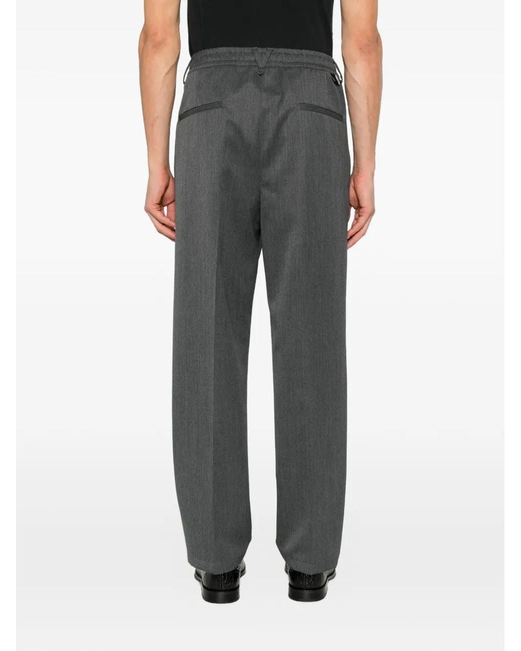 Low Brand Gray Zeta Pleated-Detail Tailored Trousers for men