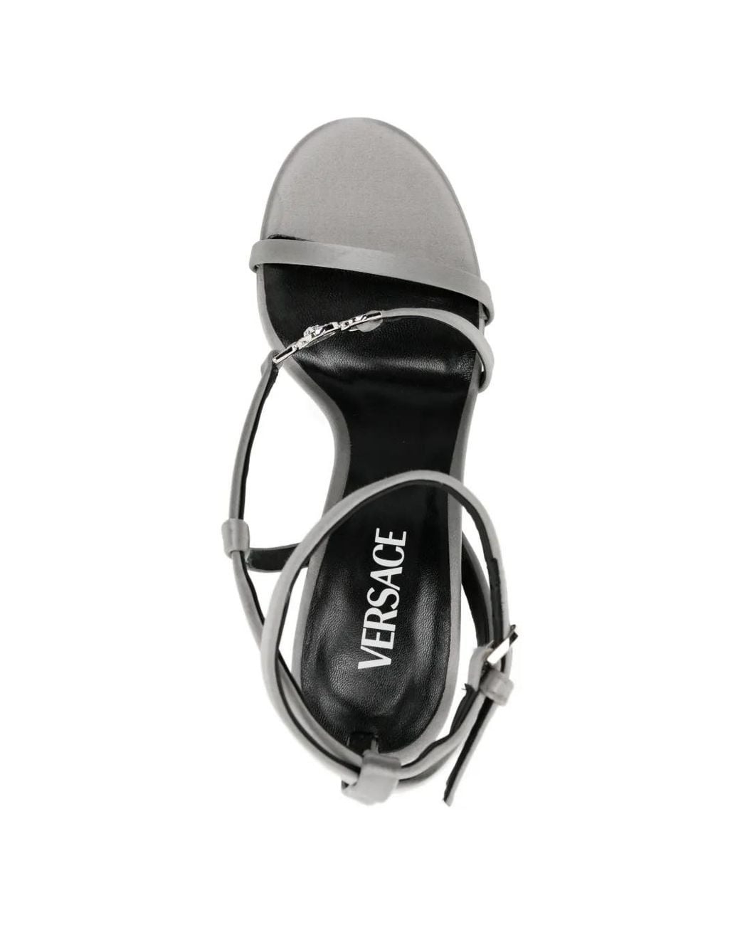 Versace White Sandales À Détails De Chaînes