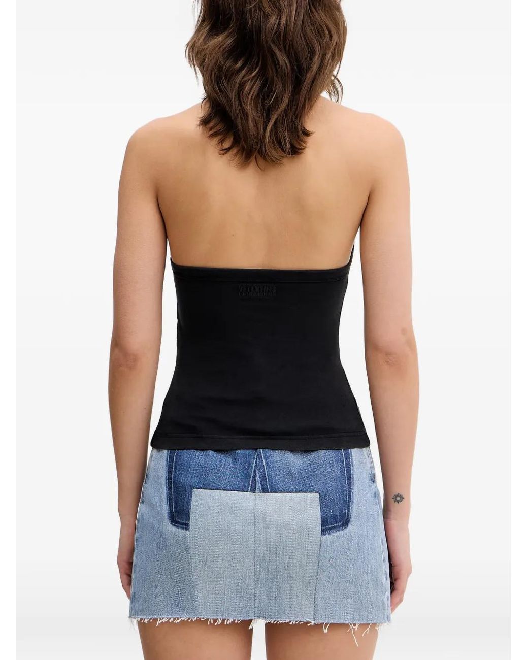 Vetements Blue Crystal-Embellished Tank Top