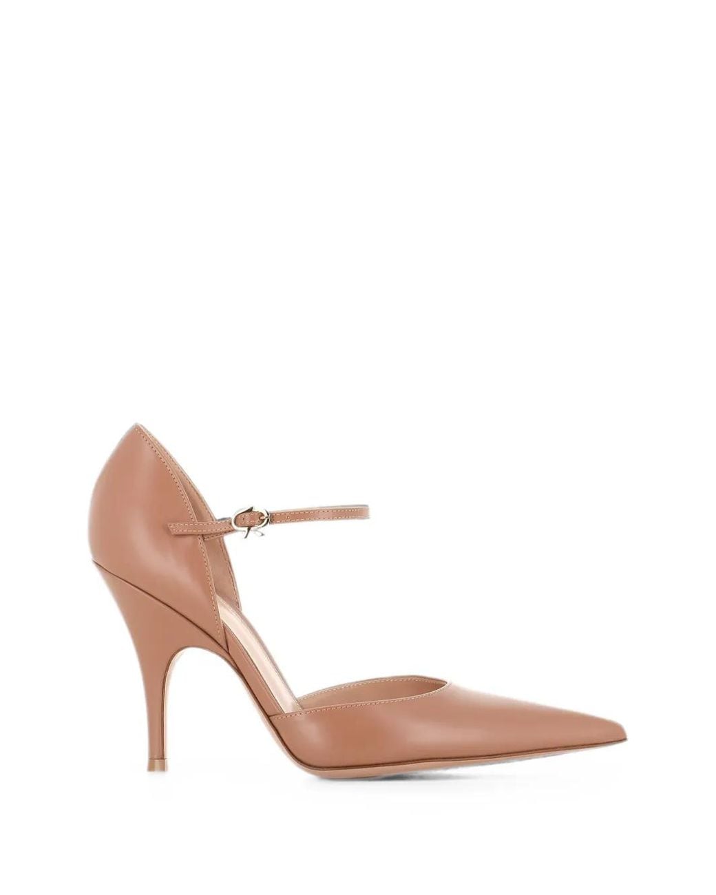 Gianvito Rossi Pink Sofia D'Orsay Pointed-Toe Buckled Pumps