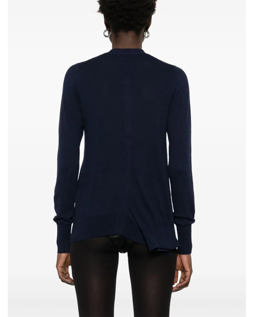 Yohji Yamamoto Blue V-Neck Cardigan