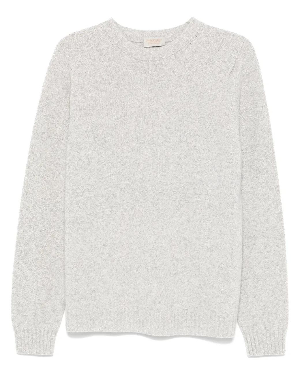 John Smedley White Norfolk Sweater for men