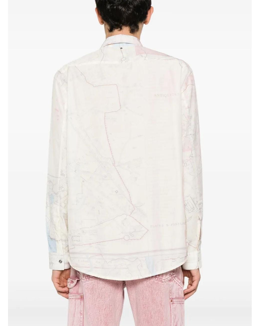 Camisa Con Mapa Estampado OAMC de hombre de color White