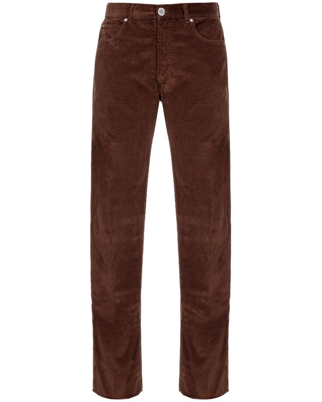 Pinko Brown Leyda Straight-Leg Corduroy Trousers