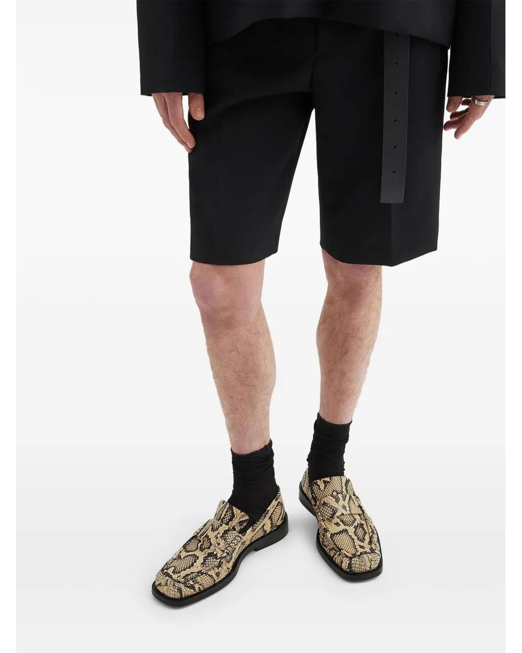 Jil Sander Natural Python-Print Loafers for men
