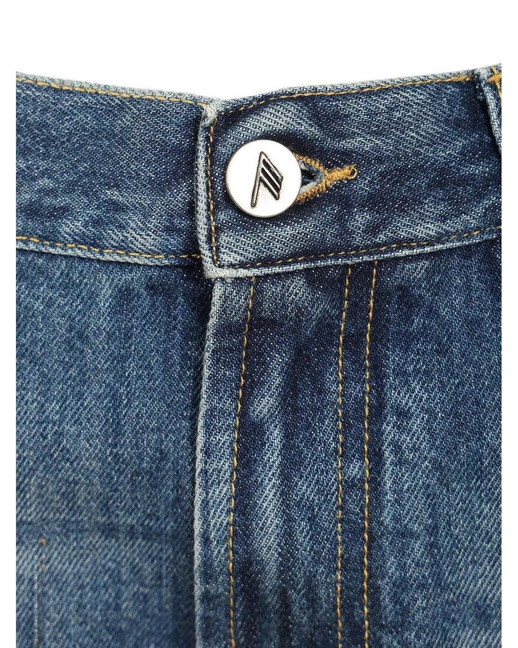 The Attico Blue Barrel Wide Leg Jeans
