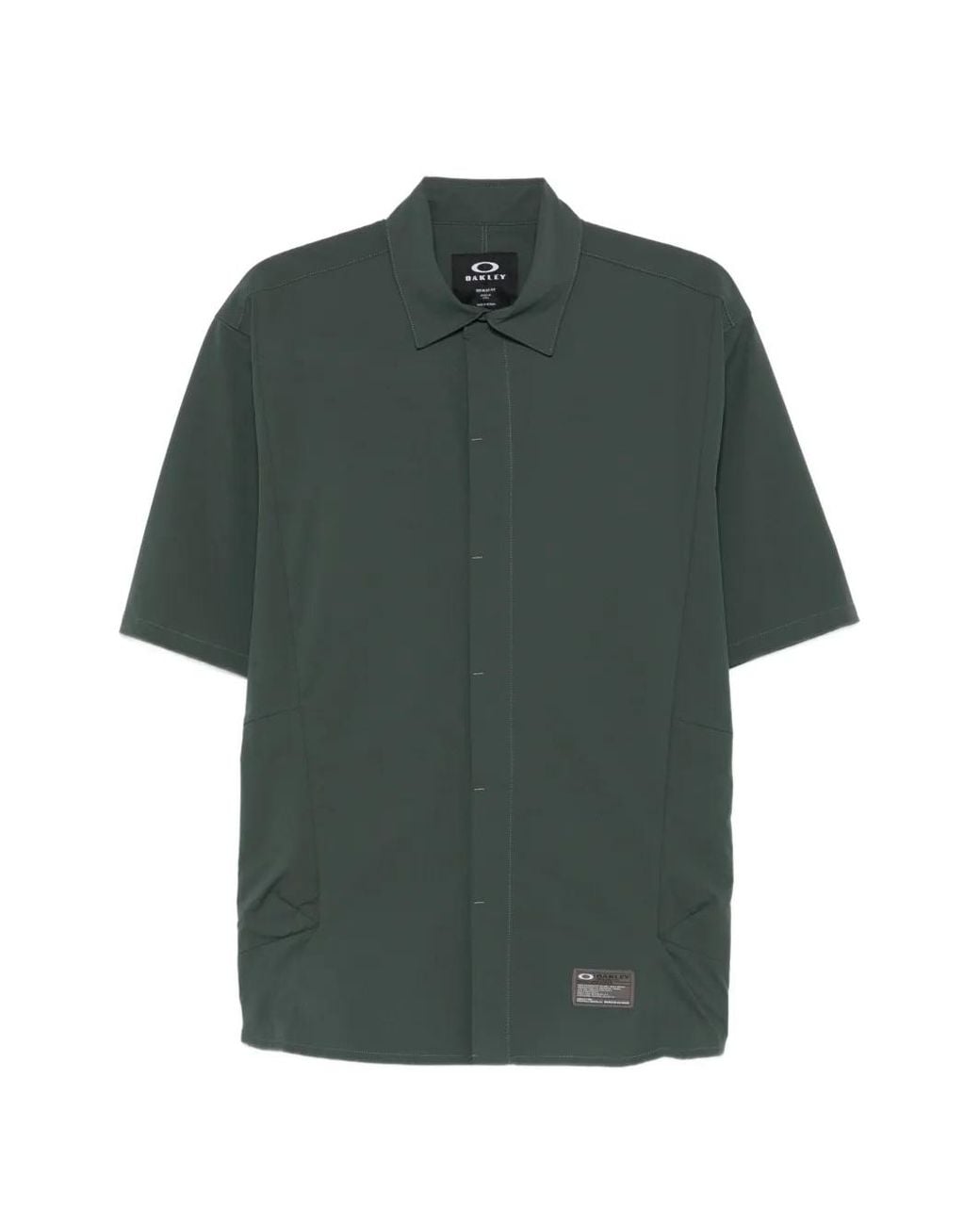 Oakley Green Short-Sleeve Logo-Patch Shirt for men