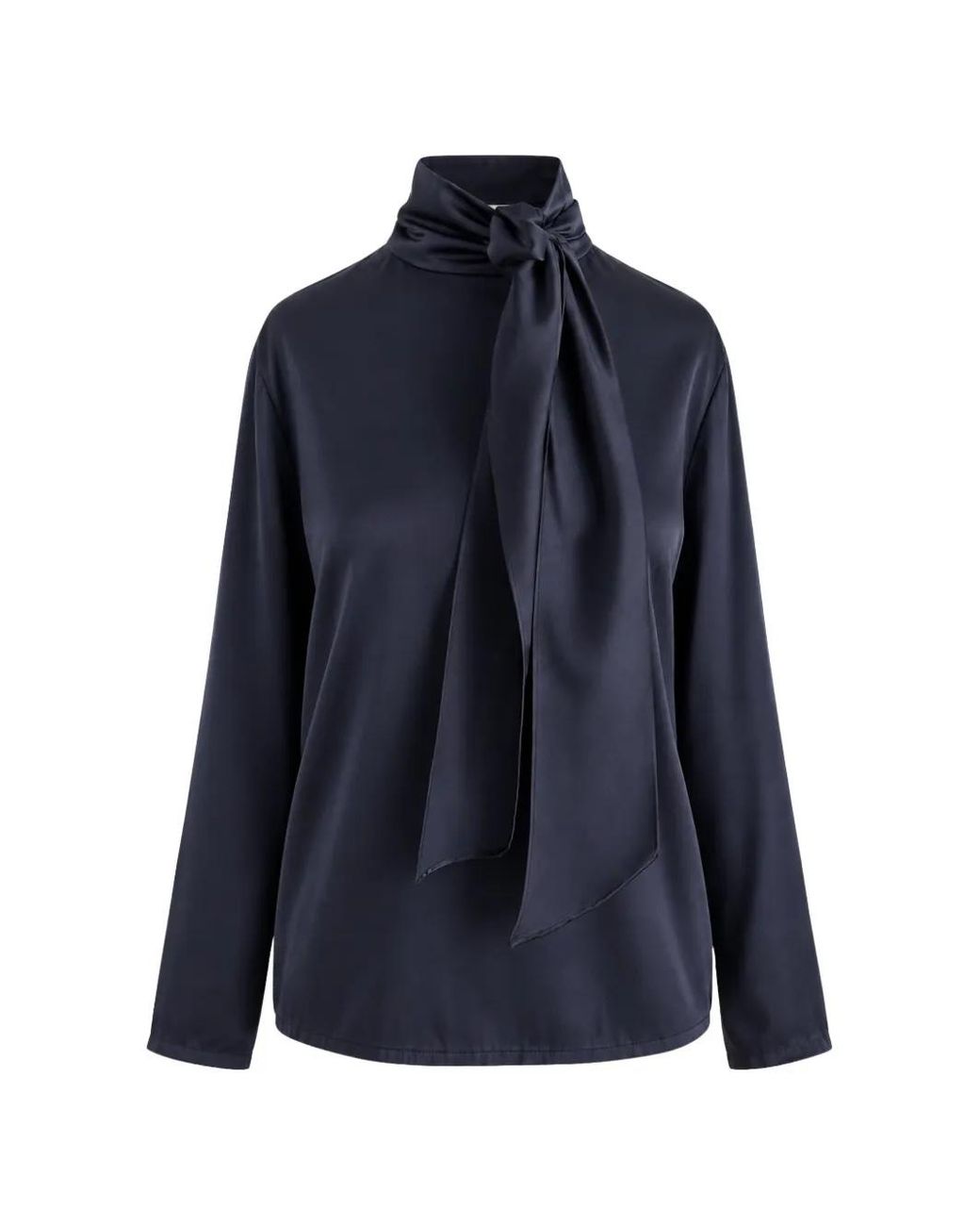 Jucca Blue Pussy-Bow Long-Sleeved Blouse