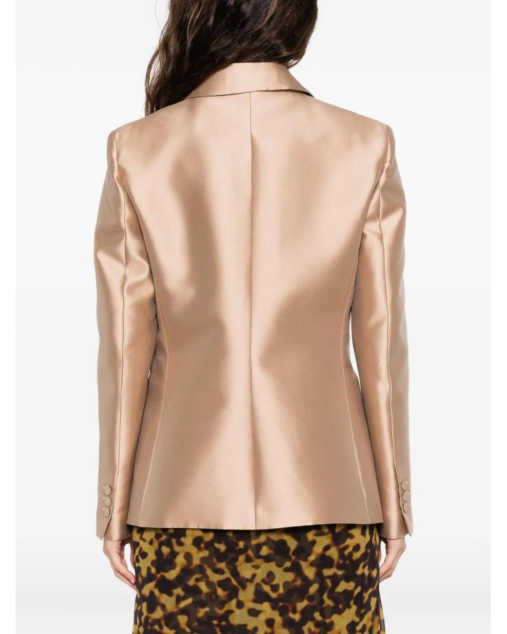 Chaqueta Con Solapas De Pico Alberta Ferretti de color Natural