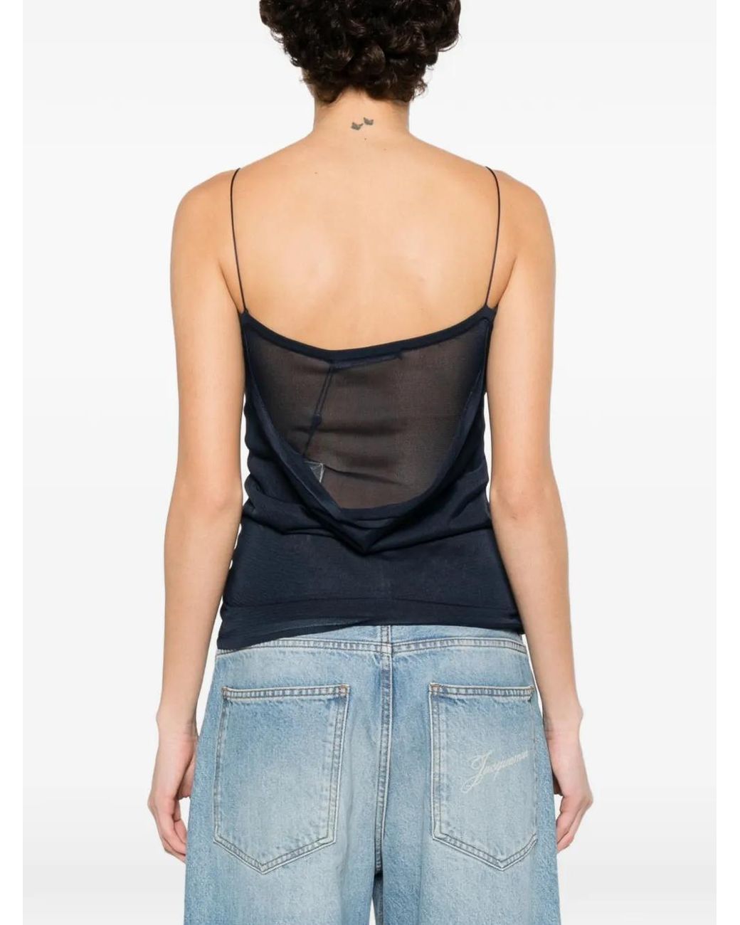 Jacquemus Blue The Plumetis Knit Tank Top