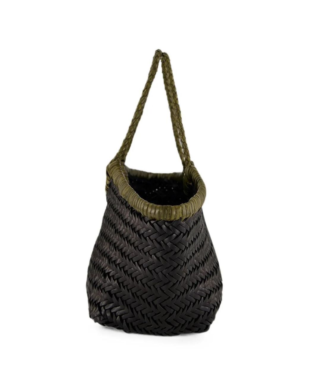 Dragon Diffusion Black Nantucket Woven Leather Tote Bag