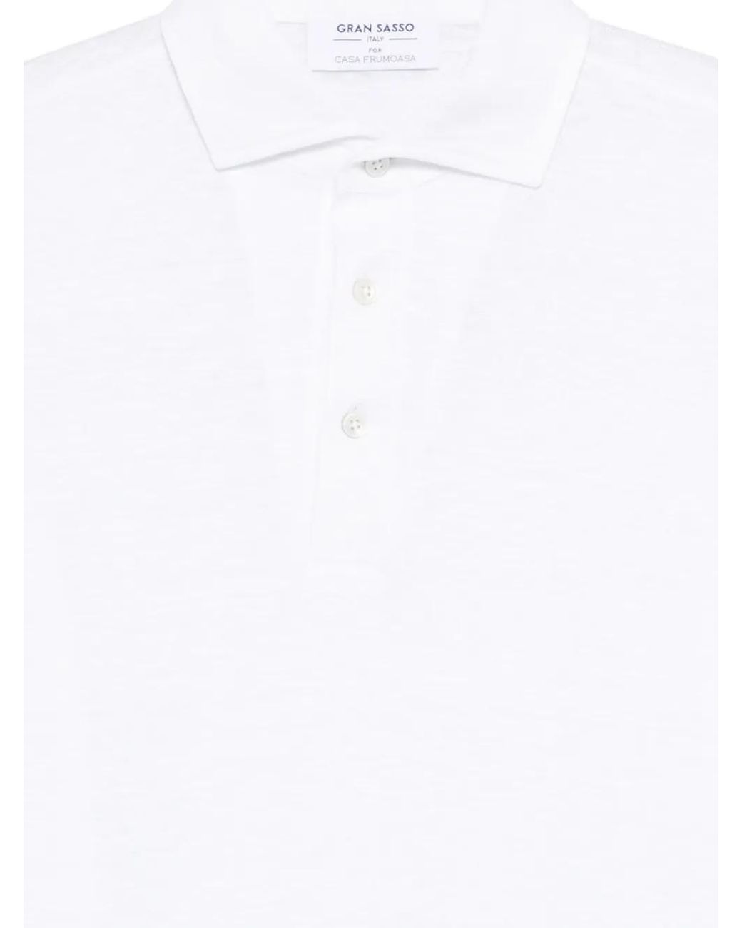 Gran Sasso White Logo-Patch Polo Shirt for men