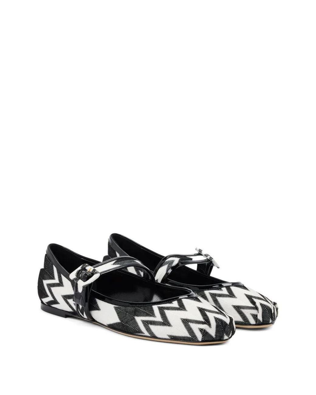 Missoni Black Zigzag-Pattern Ballerinas